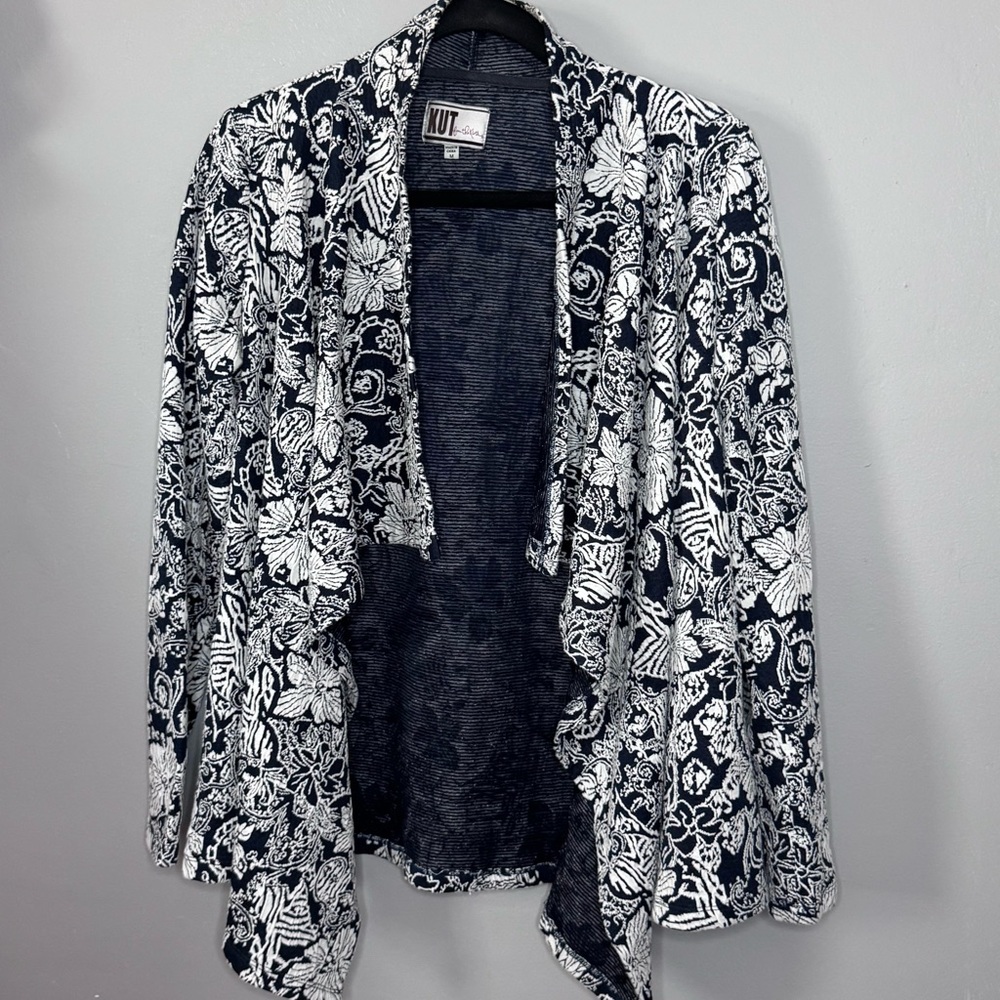 Kut from the Kloth Navy Textured Cardigan